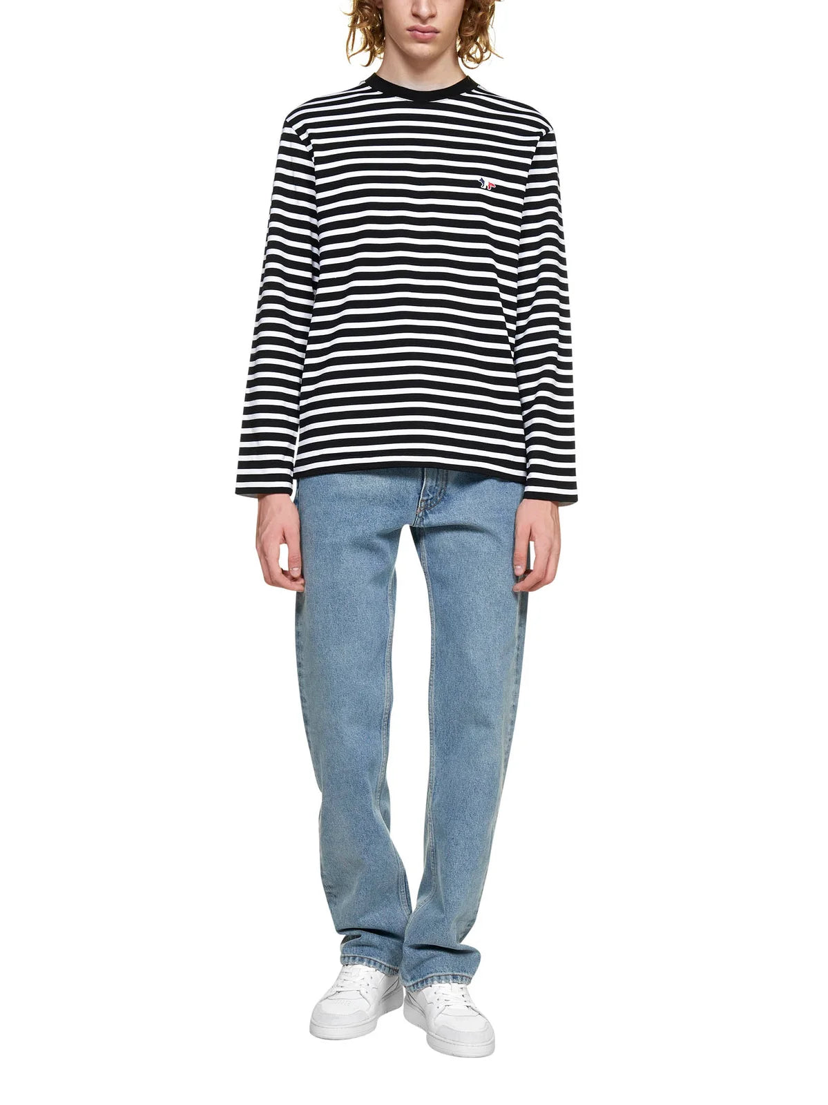 Mison kitsune Striped Fox Patch Classic T-Shirt