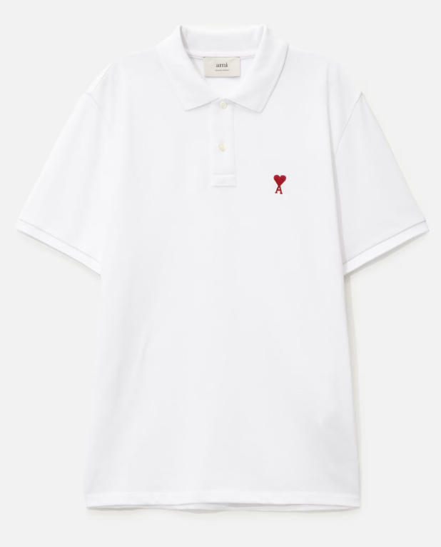 Ami Paris Coeur Polo Shirt White