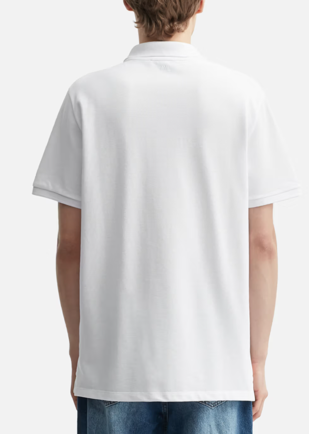 Ami Paris Coeur Polo Shirt White