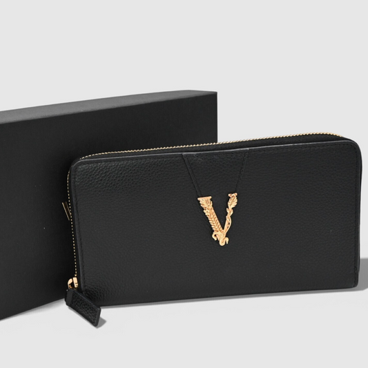 Versace-LetterV-Zip-Around-Long-Wallet-01
