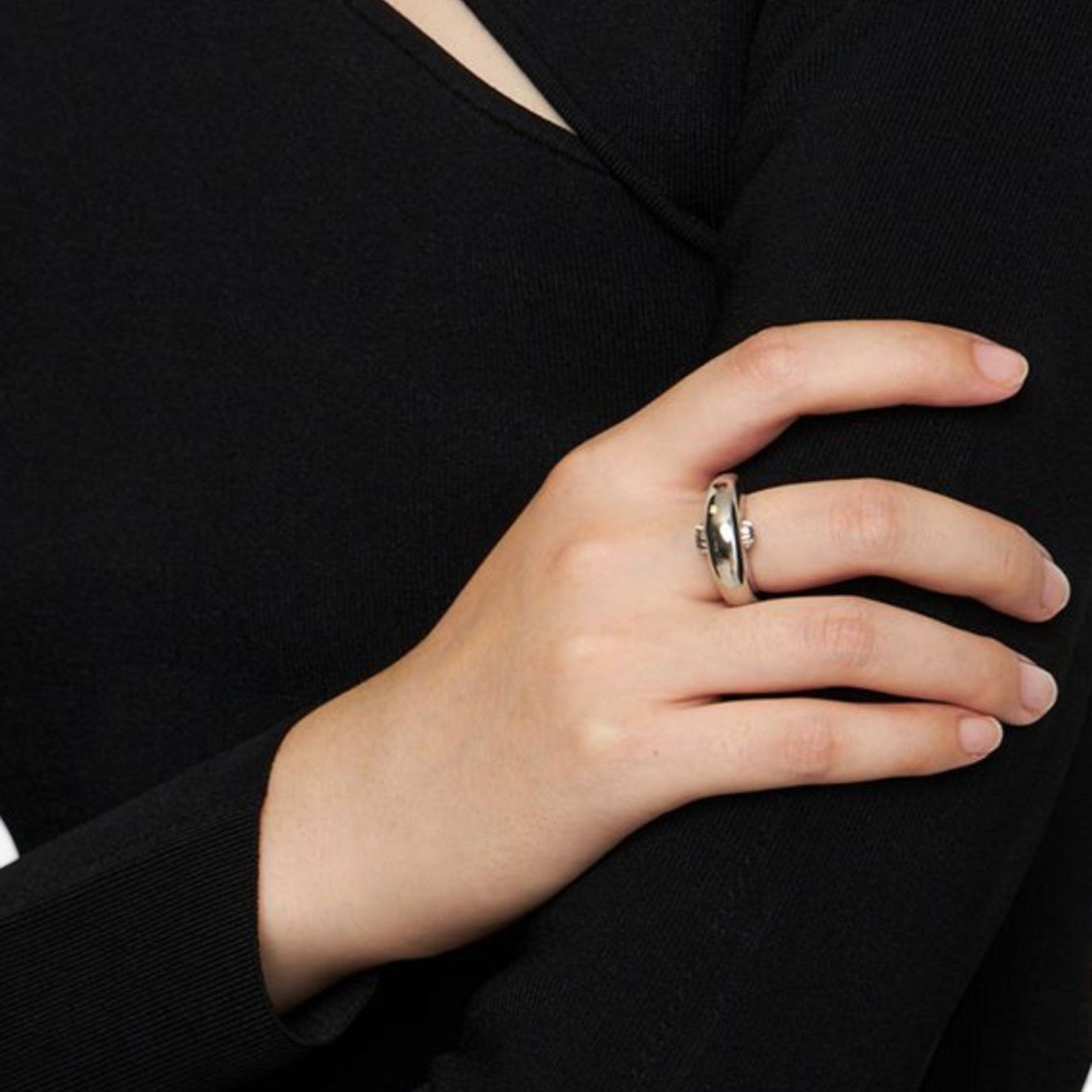 Veresace Galaxy Moon Silver Ring