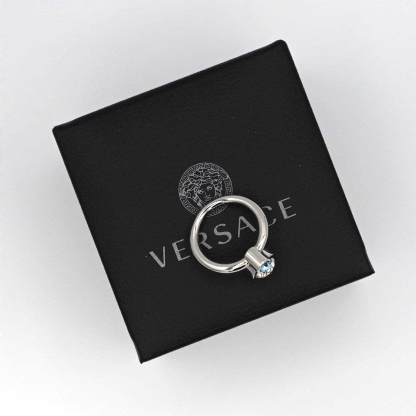 Veresace Crystal Stone Silver Ring
