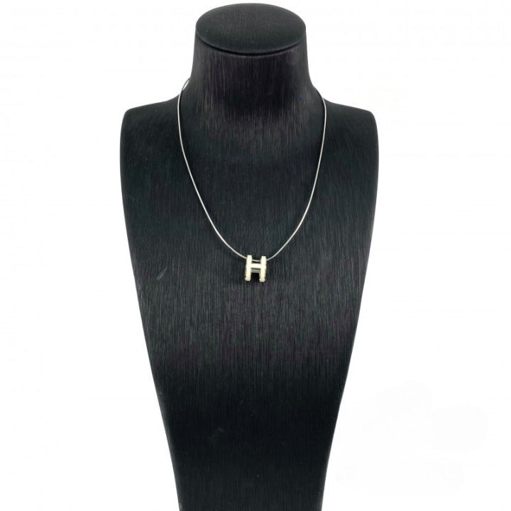 Vintage Rank A HERMES Pop Ash Palladium Plated Necklace