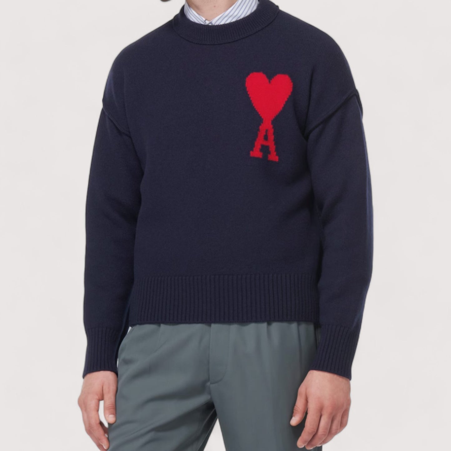 Ami Paris Ami de Coeur-logo wool sweater