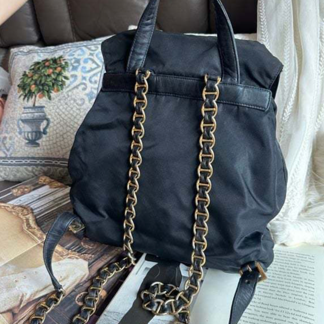Prada-Gold-Chain-Nylon-Leather-Backpack-05