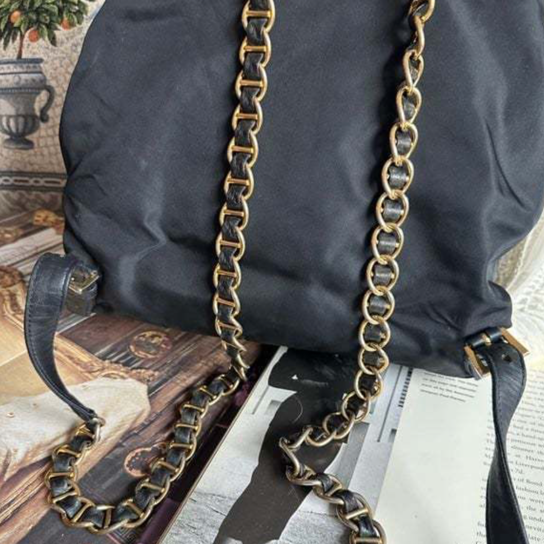 Prada-Gold-Chain-Nylon-Leather-Backpack-06