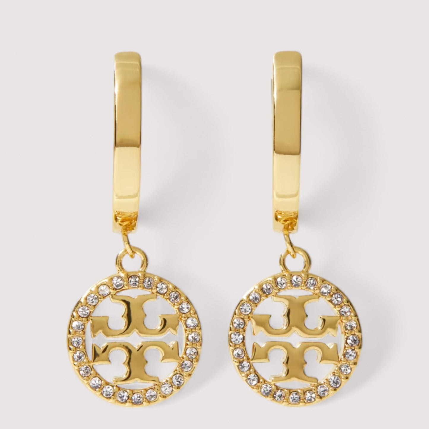 Tory Burch Miller Hoop Crystal Earrings