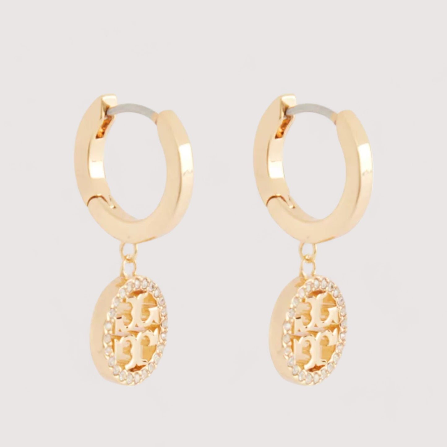 Tory Burch Miller Hoop Crystal Earrings