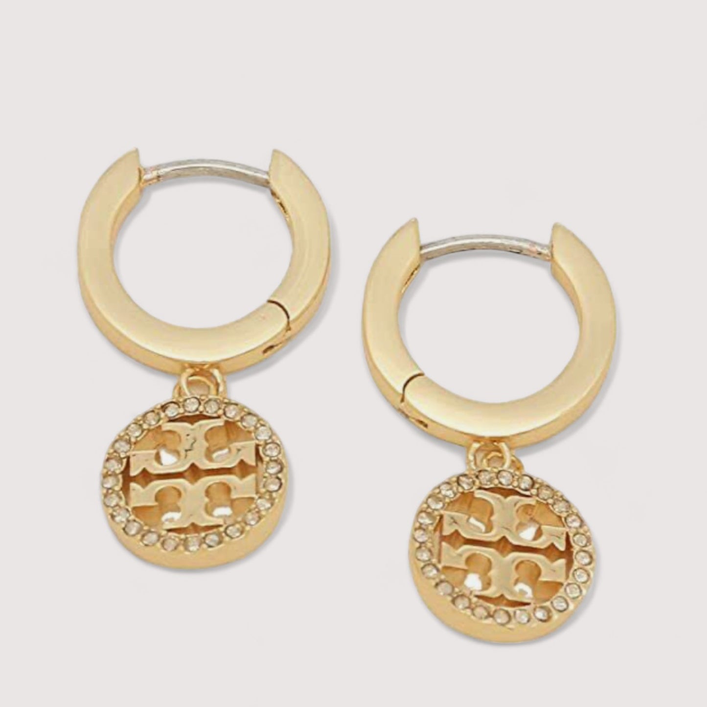 Tory Burch Miller Hoop Crystal Earrings