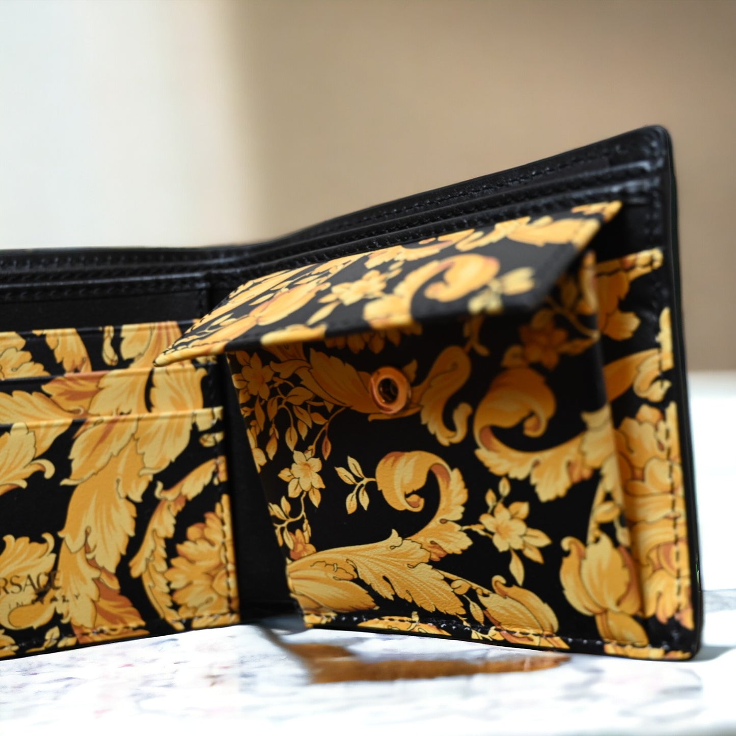 Versace Medusa Bi-fold Wallet with Coin Pouch