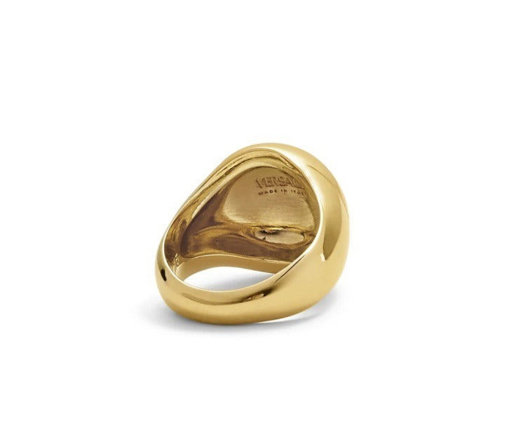 Versace Sphere Logo-Engraved Ring Gold