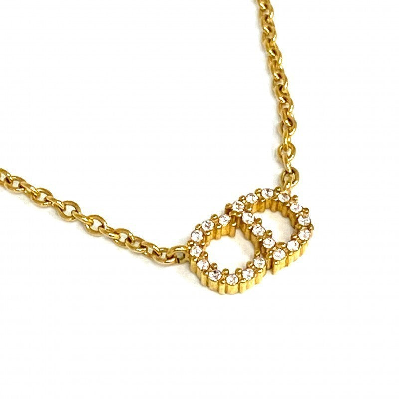 Vintage Rank A DIOR CD Gold Plated Metal Necklace