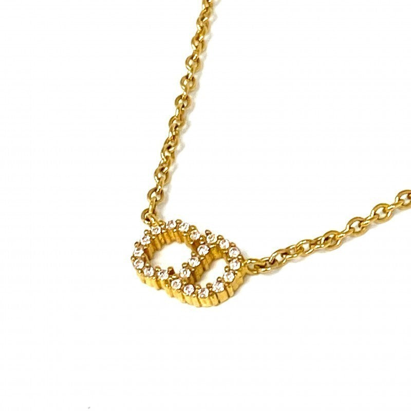 Vintage Rank A DIOR CD Gold Plated Metal Necklace