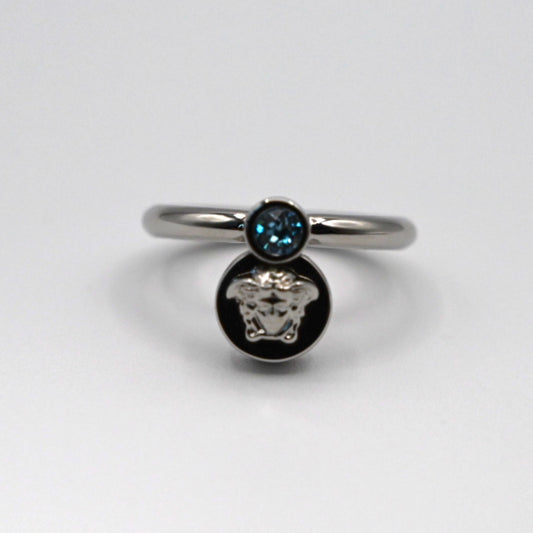Veresace Crystal Stone Silver Ring