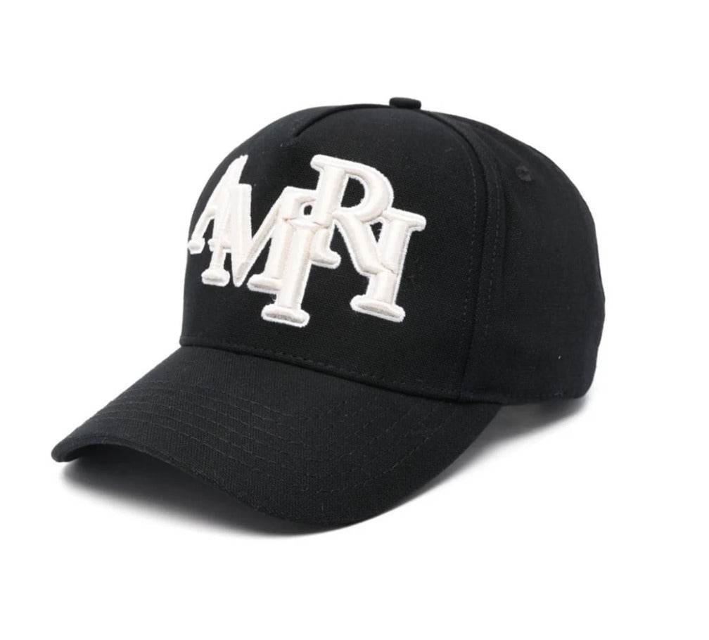 Amiri Black Staggered Canvas Cap