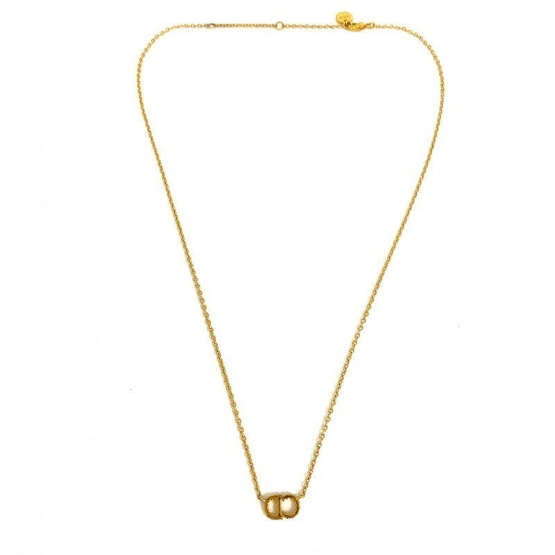 Vintage Rank A DIOR CD Gold Plated Metal Necklace