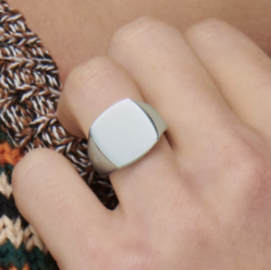 Tom Wood Cushion Polished Silver Ring