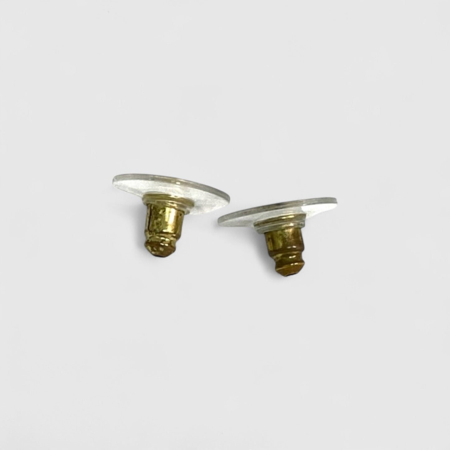 Vintage Rank S CHANEL Logo Metal Earrings Gold
