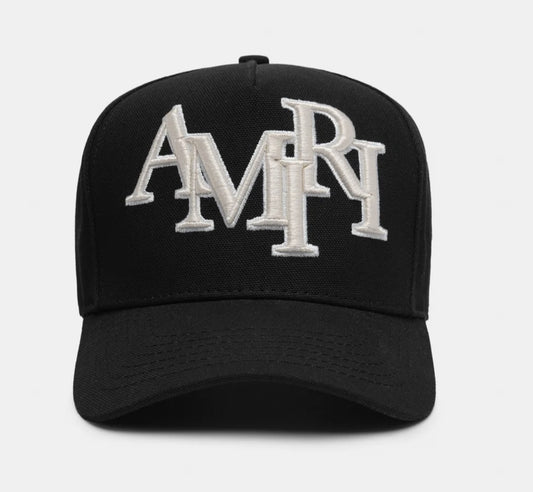 Amiri Black Staggered Canvas Cap