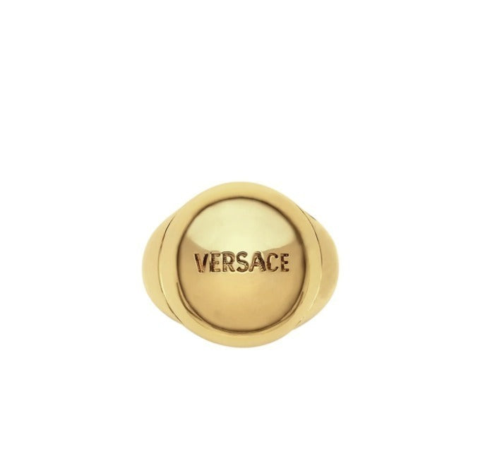 Versace Sphere Logo-Engraved Ring Gold